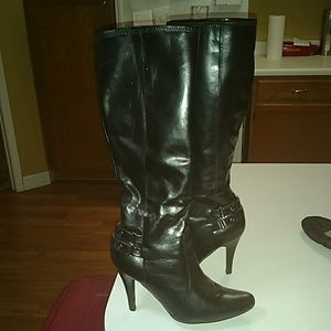 Knee high pleather New directions boots